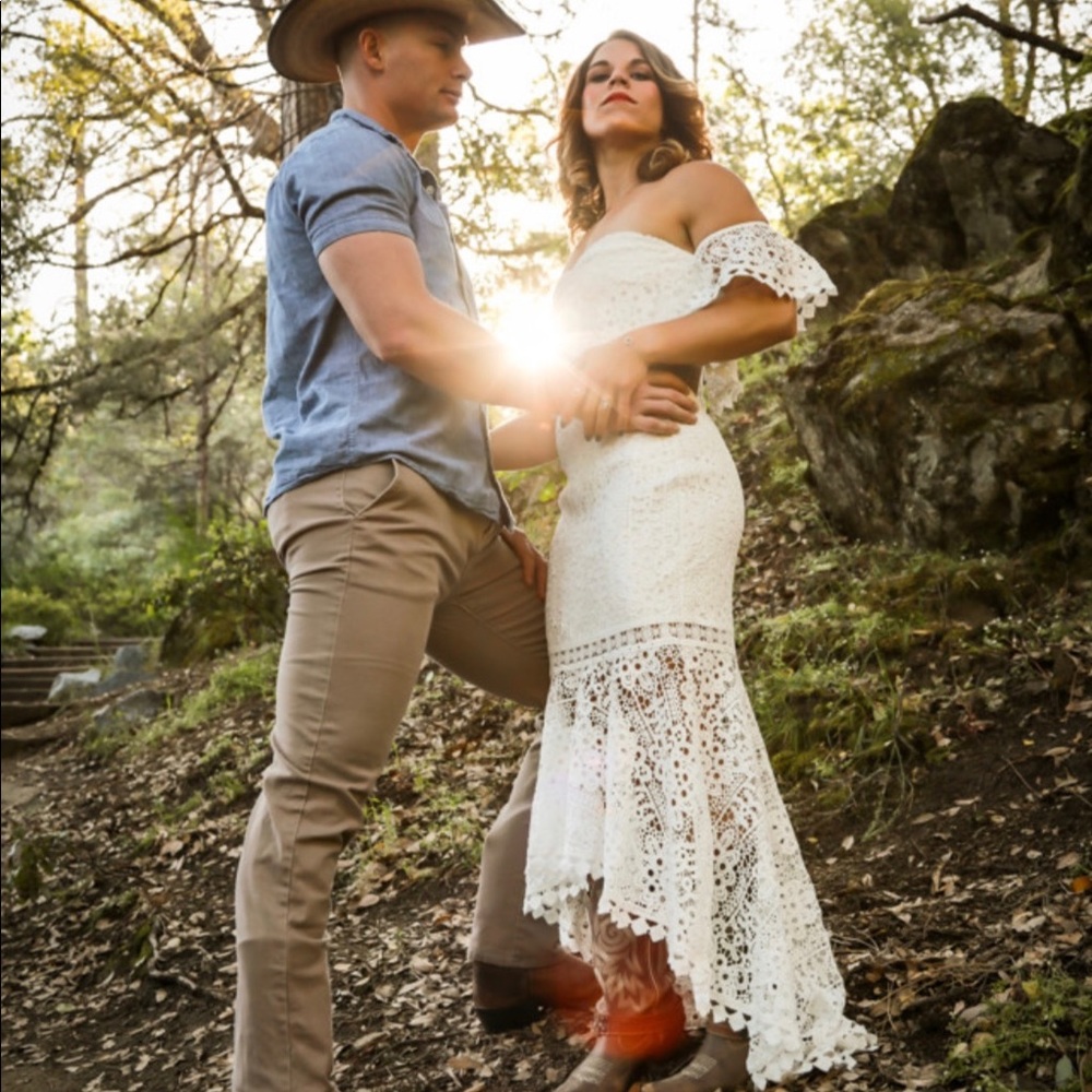 White two piece dress